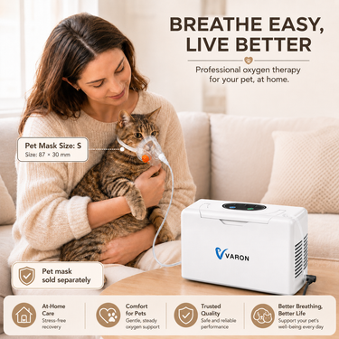 VARON VL-2 Portable Oxygen Concentrator Bundle | Pet Mask Kit