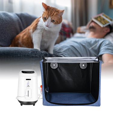 100L Blue & Black Pet Oxygen Cage with Nebulizer