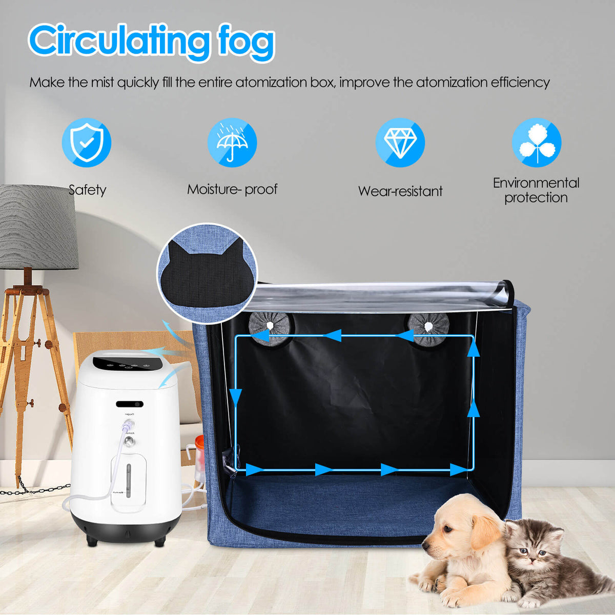 100L Large Pet Oxygen Chamber for Home Oxygen Care