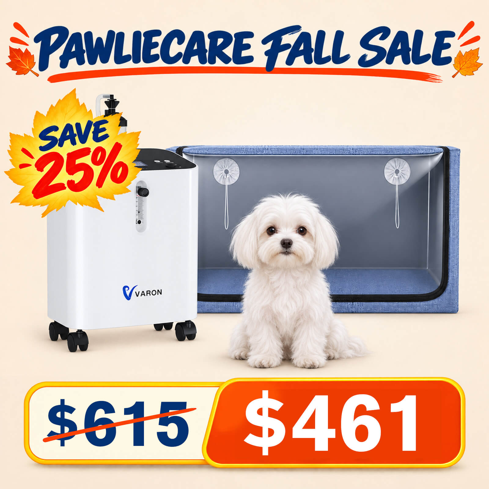 Serene 3 Pet Oxygen Concentrator & Oxygen Chamber Bundle