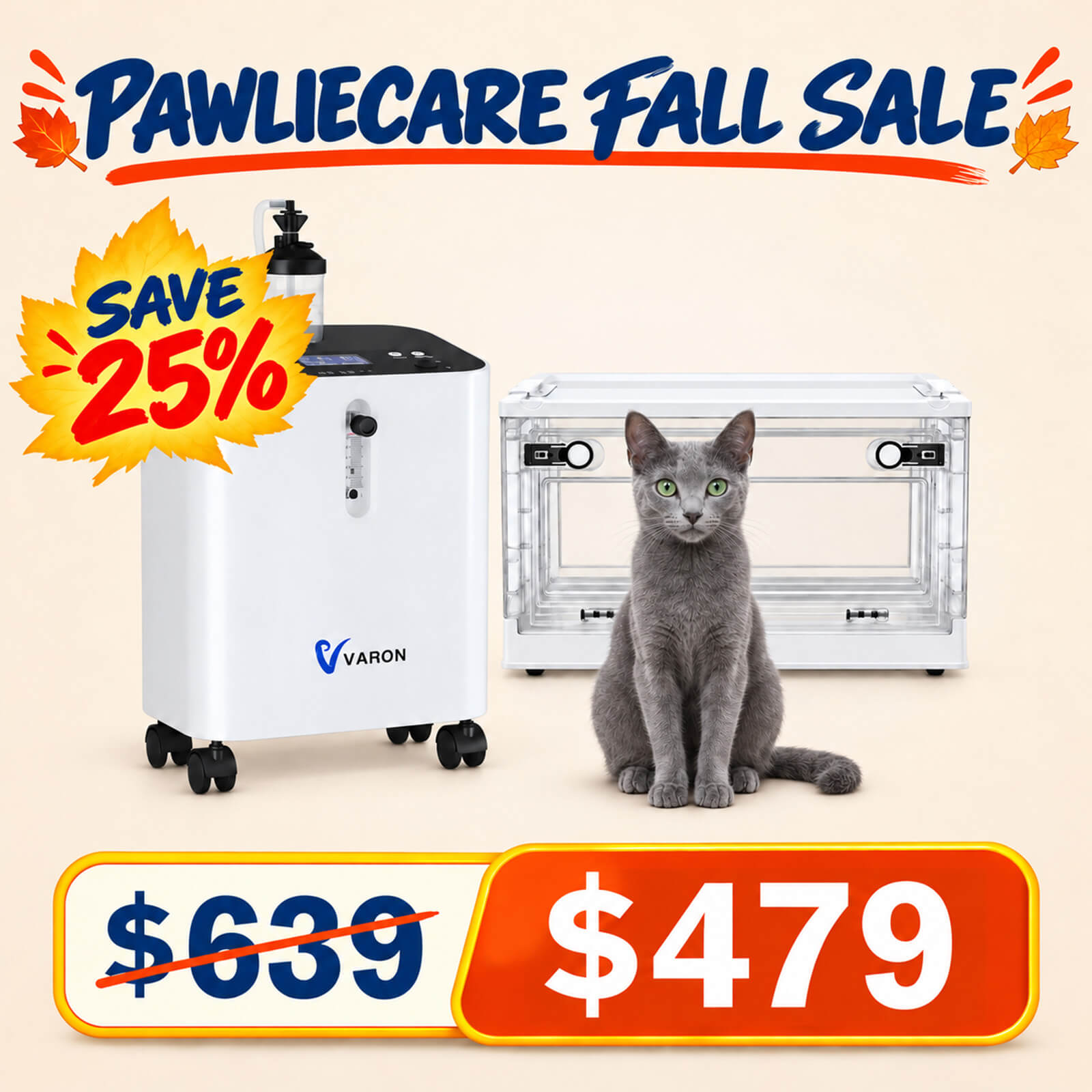 Serene 3 Pet Oxygen Concentrator & Oxygen Chamber Bundle