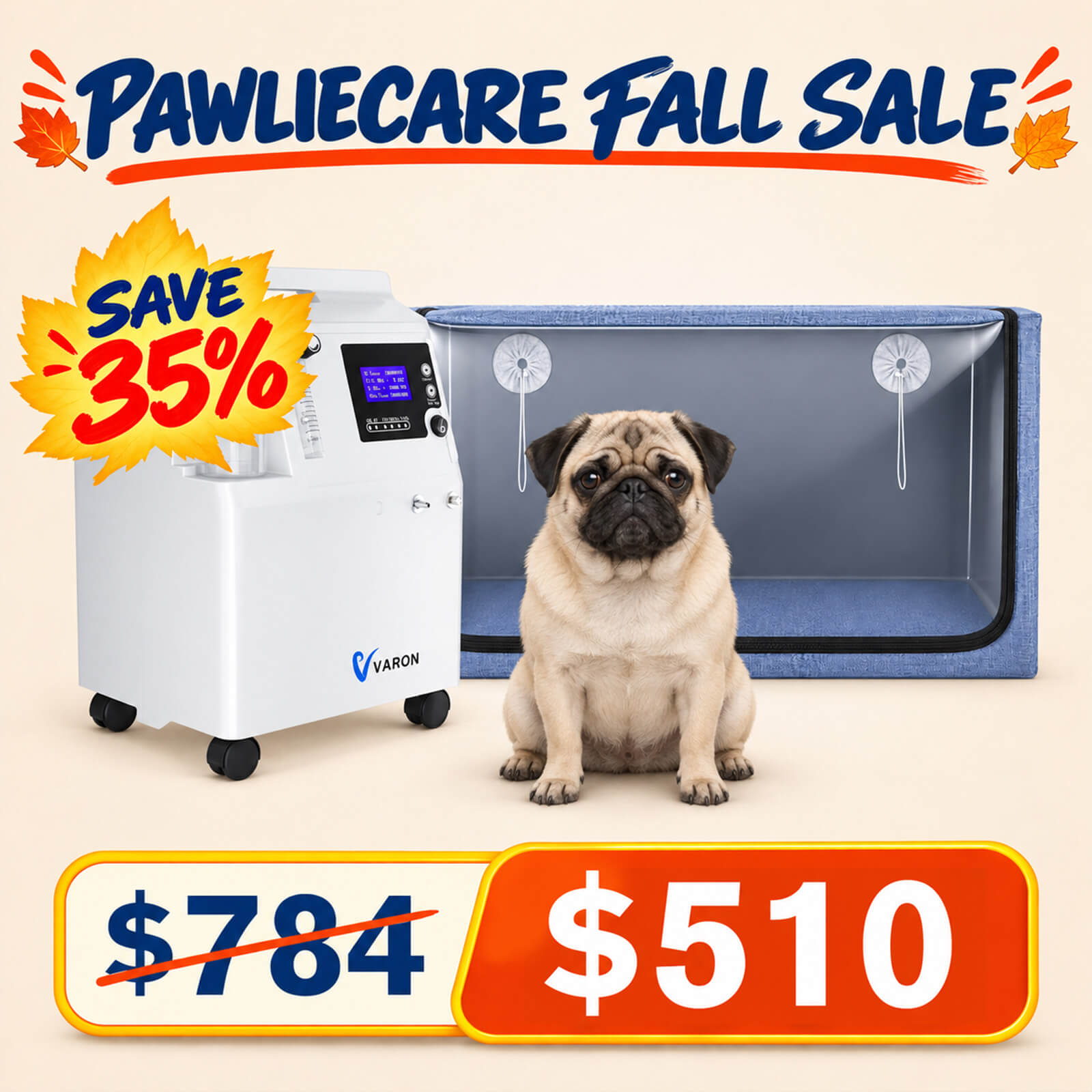 Serene 5 Pet Oxygen Concentrator & Oxygen Chamber Bundle