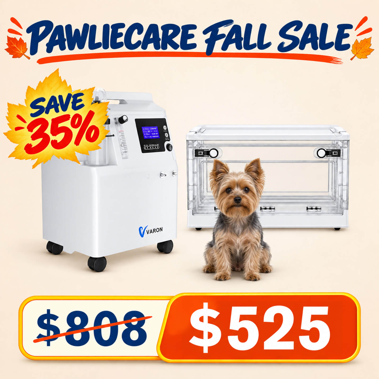 Serene 5 Pet Oxygen Concentrator & Oxygen Chamber Bundle